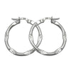 Hoop Earrings Diamond Cut Silver 925