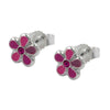 Flower Earstuds Pink Shade Silver 925