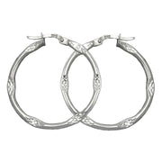 Hoop Earrings Oval Silver 925