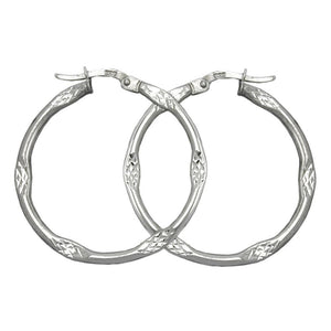 Hoop Earrings Oval Silver 925