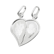 Angels on Half Hearts Friendship Pendants Silver 925