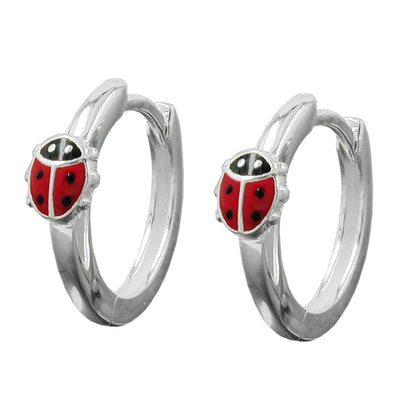 Hoop Earrings Ladybird Silver 925