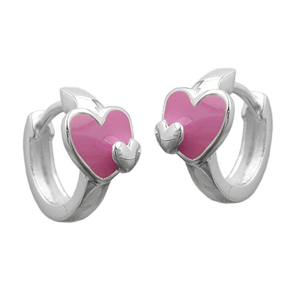 Hoop Earrings Heart Silver 925