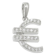 Pendant Euro Symbol Zirconia Silver 925