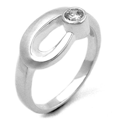 Ring, 9mm, Zirconia Crystal, Silver 925