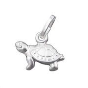 Turtle Charm Pendant, 11mm, Silver 925