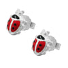 Earrings Ladybird Red Silver 925