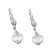 Heart Leverback Earrings Silver 925