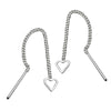 Chain Earrings with Hearts Silver 925