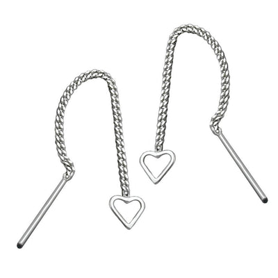 Chain Earrings with Hearts Silver 925