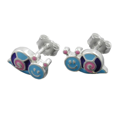 Stud Earrings Snail Colourful Silver 925