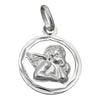 Angel In Circle Charm Pendant, Silver 925