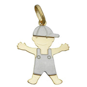 Boy Two Tone 925 Sterling Silver Charm