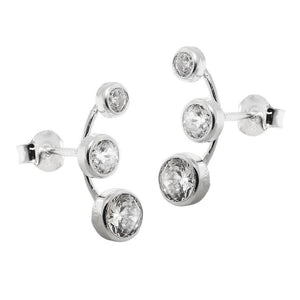 Earrings 3 Zirconias Silver 925