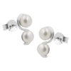 Earrings Studs 2 Pearls Silver 925