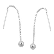 Earrings Chain With Ball Silver 925