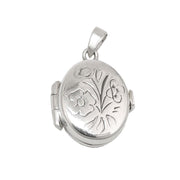 Floral Design Locket Charm Silver 925