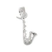 Brass Instrument Horn Charm Pendant, Silver 925