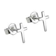 Earring Studs Cross Polished Silver 925