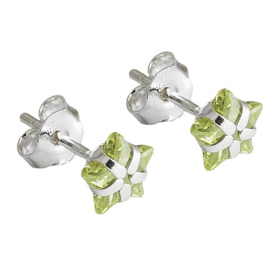 Earring Studs Zirconia Olive Silver 925