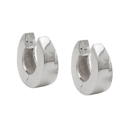 Hinged Hoop Earrings 13x5mm Silver 925