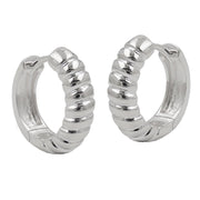 Hinged Hoop Earrings 16x5mm Silver 92