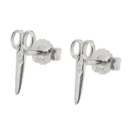Stud Earrings Scissors Silver 925