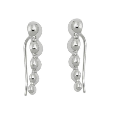 Ear Cuffs Earrings Balls Silver 925