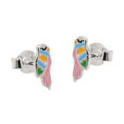 Earrings Studs Parrot Colour Silver 925