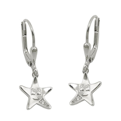 Leverback Earrings Star Silver 925