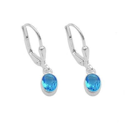 Leverback Earrings Blue Silver 925