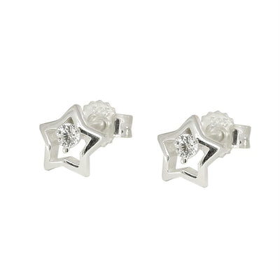 Earrings Studs Star Zirconia Silver 925