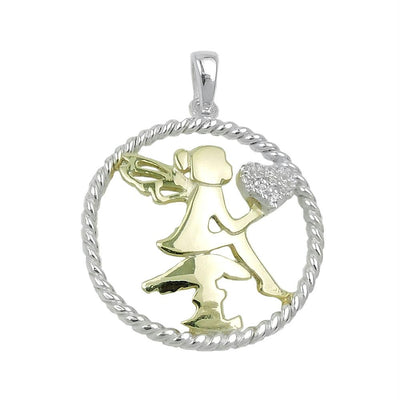Pendant Fairy With Heart Silver 925
