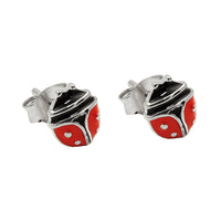 Earrings Ladybird Red Silver 925