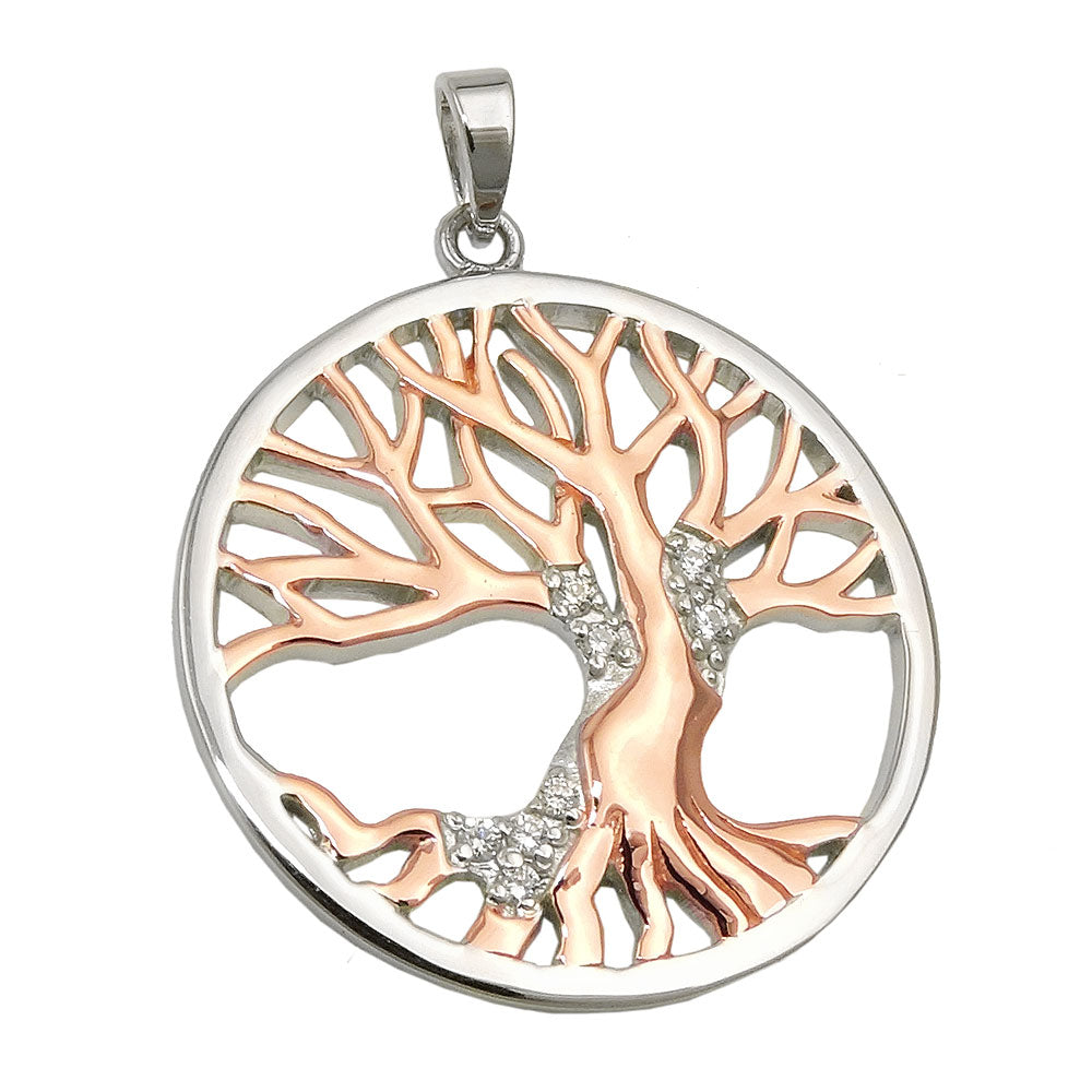 Pendant Tree Of Live Bicolor Silver 925