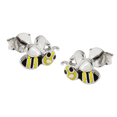 Earrings Bee Black-yellow Silver 925