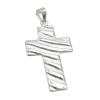 Pendant Cross Wave Pattern Silver 925