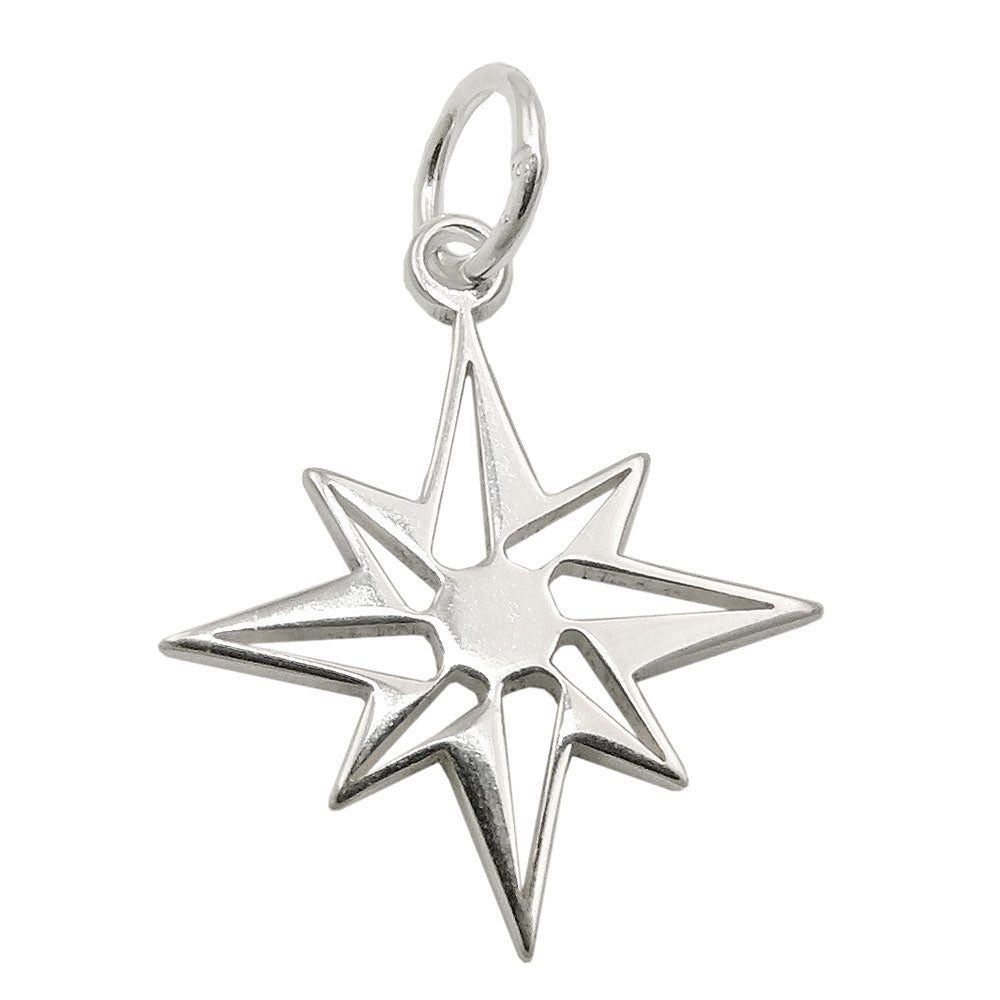 Pendant Star Compass Windrose Silver 925