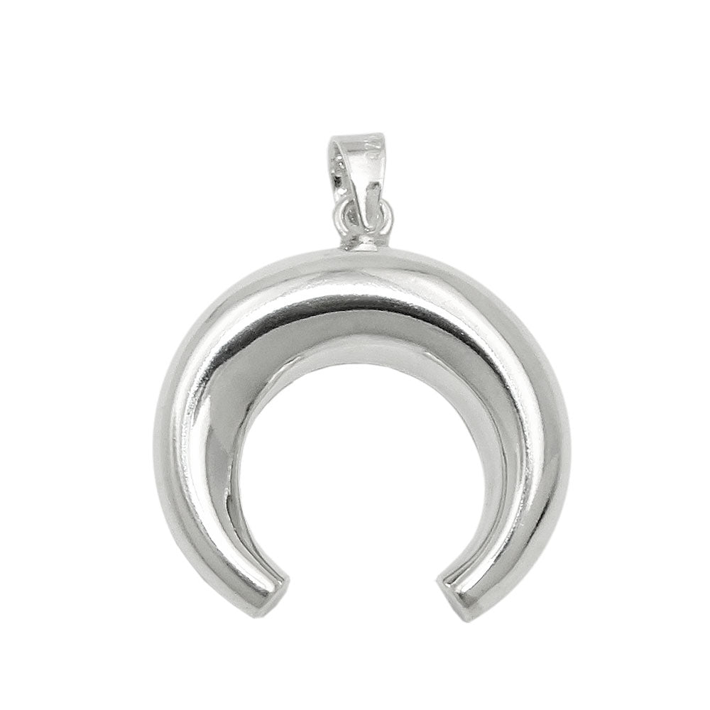 Pendant Convex Moon Polished Silver 925