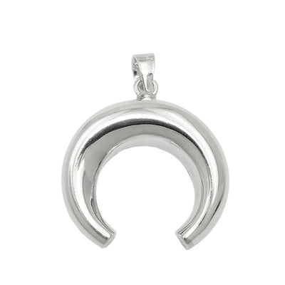 Pendant Convex Moon Polished Silver 925