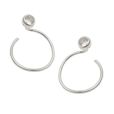 Ear Cuffs Spiral Zirconia Silver 925