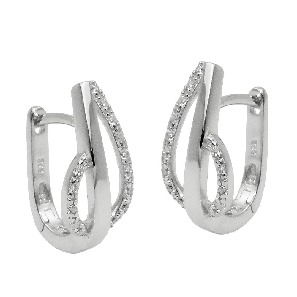 Hoop Earrings With Zirconia Silver 925