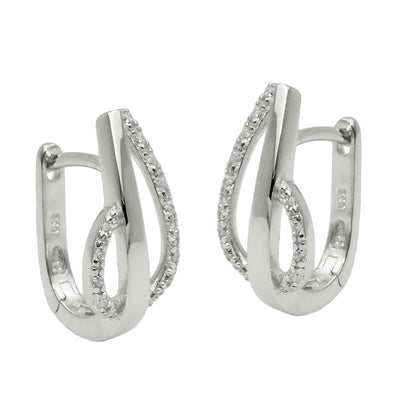Hoop Earrings With Zirconia Silver 925