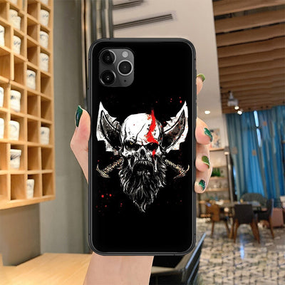 God Of War Kratos Skull Gaming Logo Black iPhone 12 Case