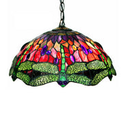 Tiffany Style Dragonfly Red Hanging Lamp