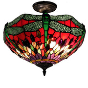 Tiffany-style Dragonfly Ceiling Lamp