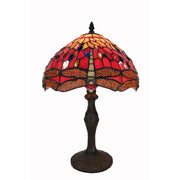 Tiffany Style Red Dragonfly Table Lamp