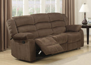 Brown Contemporary Polyester RecliningLiving Room  Sofa