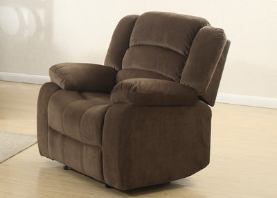 Brown Contemporary Living Room Reclining Chair With Polyester Fabric Cover