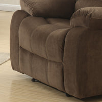 Brown Contemporary Living Room Reclining Chair With Polyester Fabric Cover
